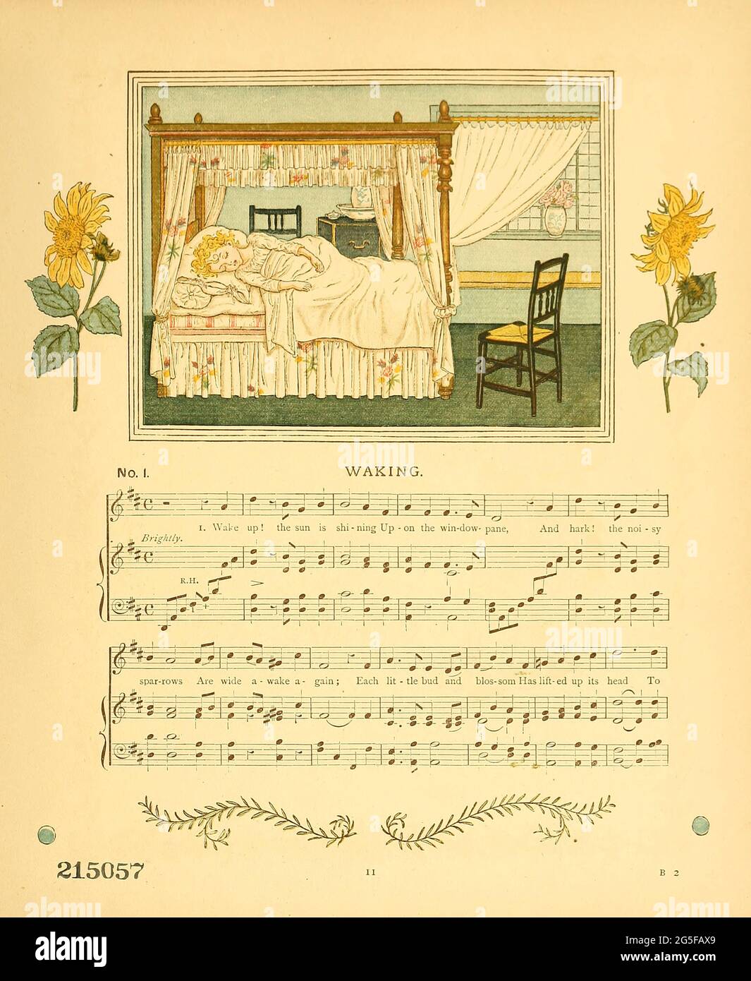 Une journée dans la vie d'un enfant illustrée par Kate Greenaway. Musique de Myles Birket Foster, publiée à Londres et à New York par George Routledge and Sons en 1881 Banque D'Images