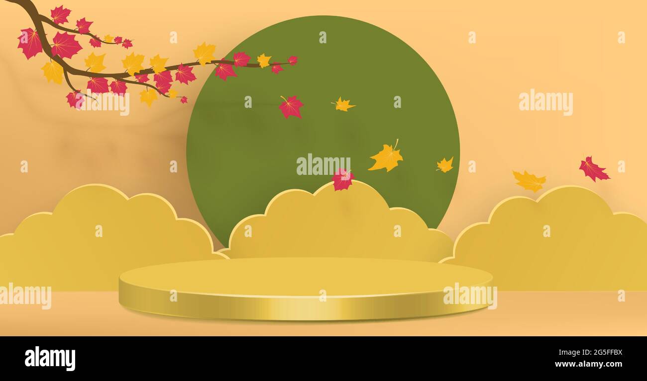 Arrière-plan avec feuilles d'automne de l'érable. Illustration vectorielle d'arrière-plan de style de coupe de papier feuilles d'automne Illustration de Vecteur