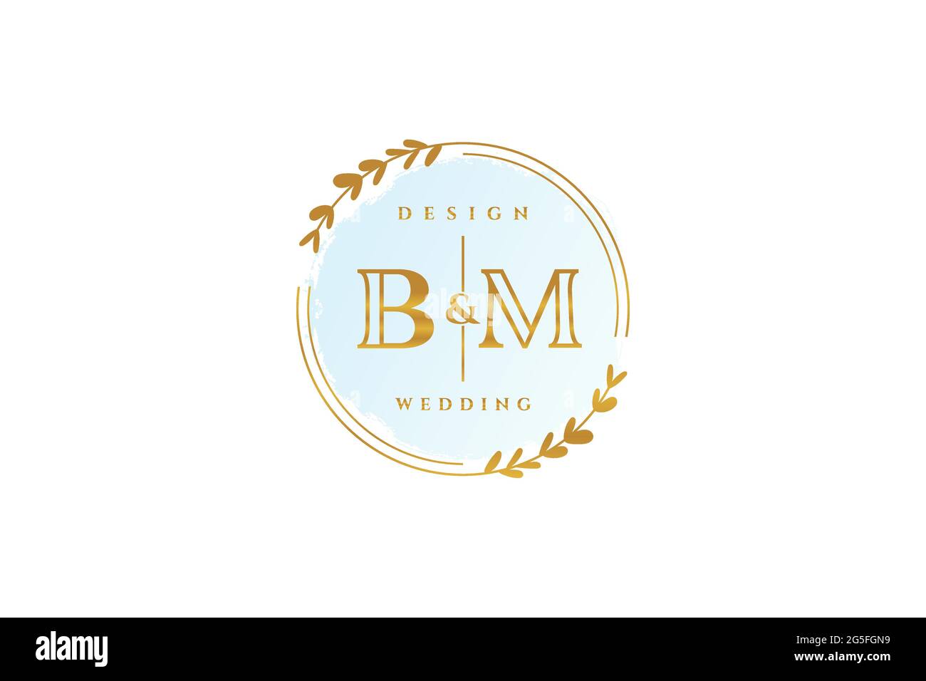 BM beauté monogramme et élégant logo design écriture logo de la signature initiale, mariage, mode, floral et botanique avec modèle créatif. Illustration de Vecteur