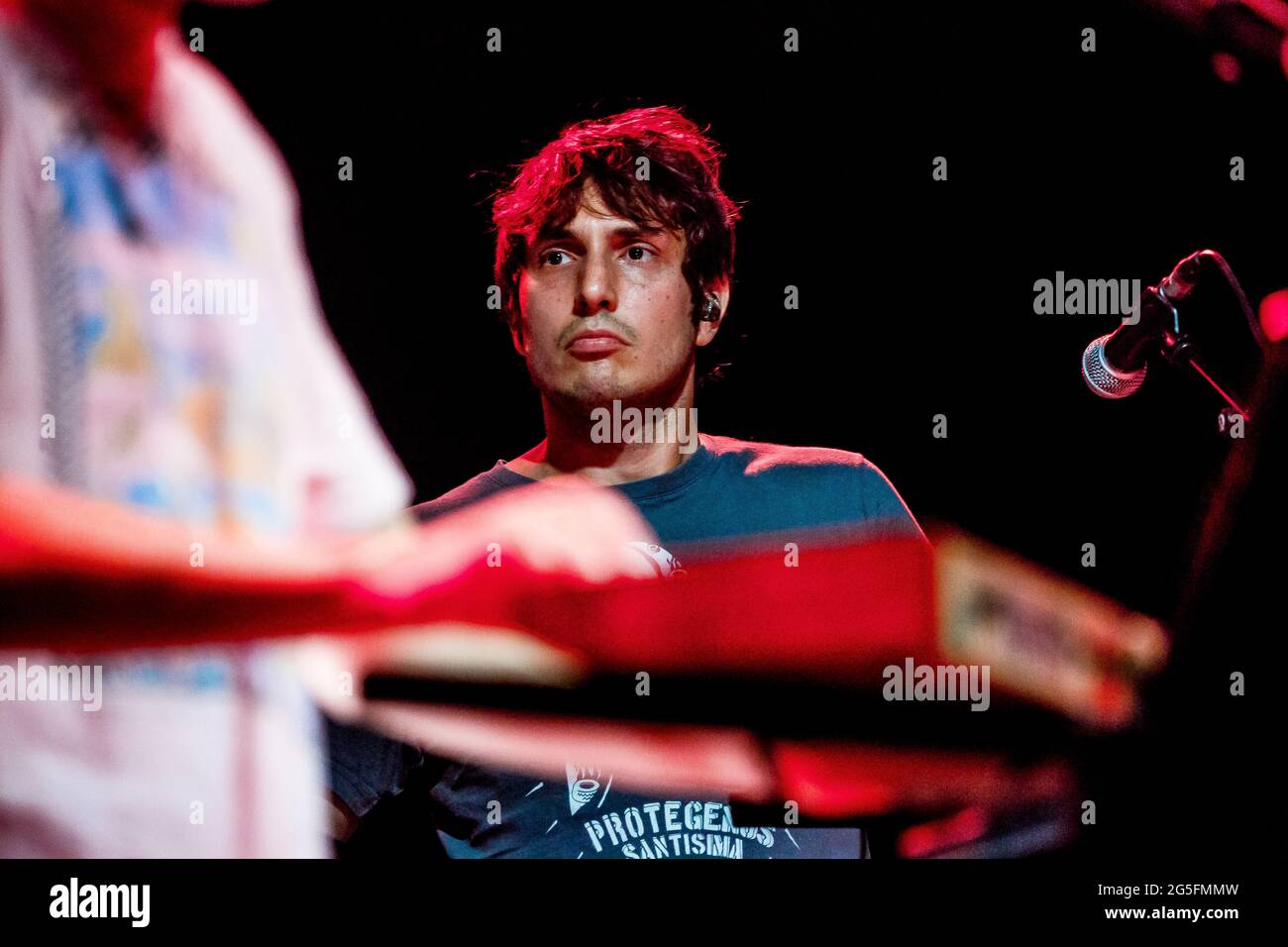 Le groupe italien de rock indépendant Lo Stato sociale commence sa tournée de récupération depuis sa propre ville de Bologne lors du nouveau festival Nova à Dumbo à Bologne, en Italie, le 22 juin 2021. (Photo de Luigi Rizzo/Pacific Press/Sipa USA) Banque D'Images