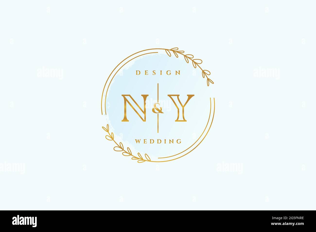 NY beauté monogramme et élégant logo design écriture logo de la signature initiale, mariage, mode, floral et botanique avec modèle créatif. Illustration de Vecteur