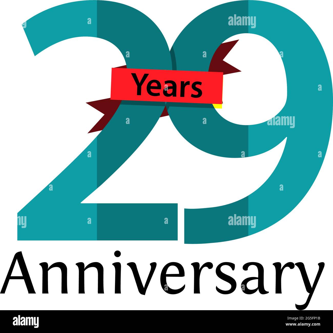 29 ans papier anniversaire isolé. Design modèle anniversaire pour le Web, jeu, poster créatif, brochure, dépliant, prospectus, magazine, carte d'invitation Illustration de Vecteur