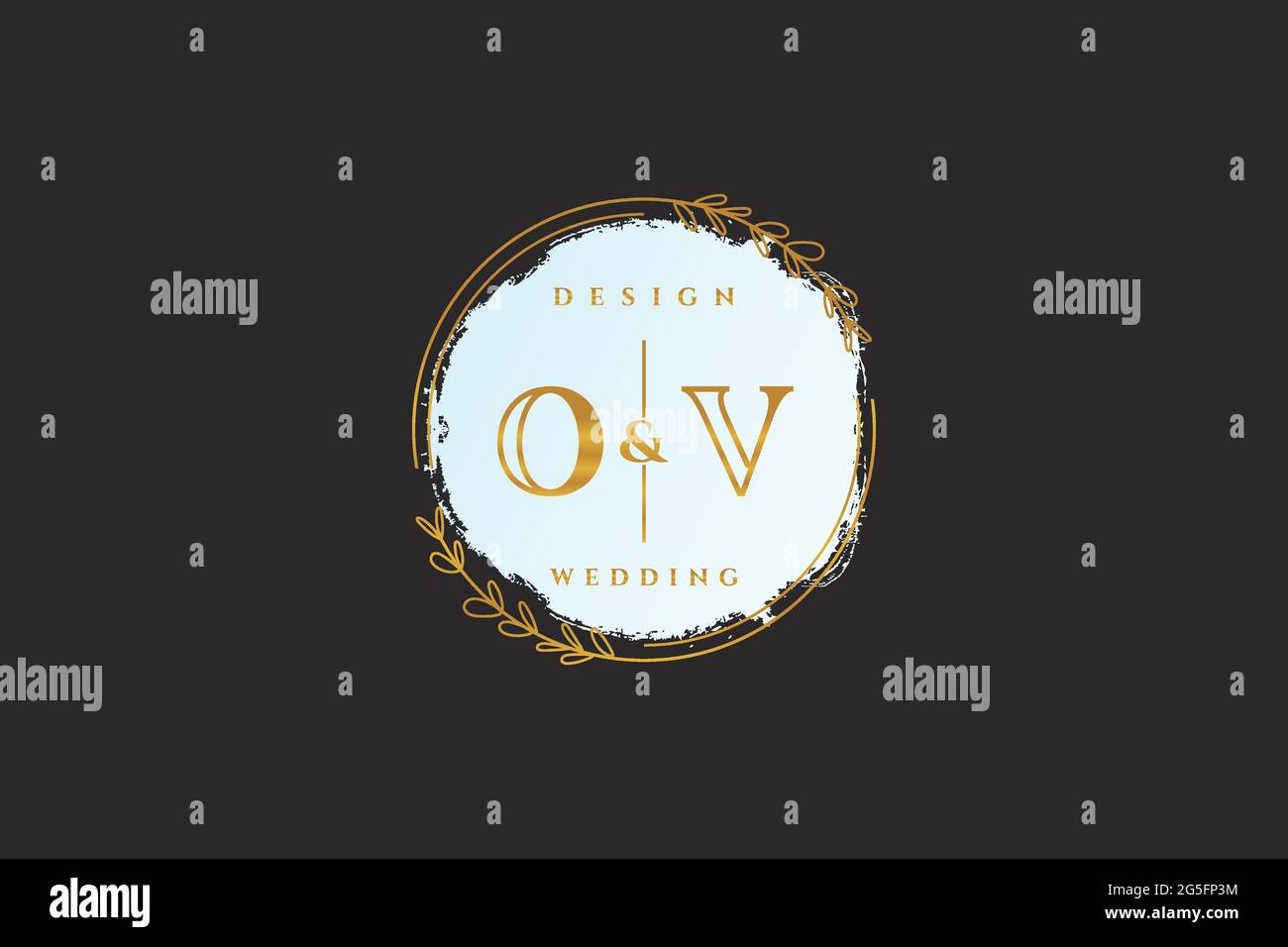 OV beauté monogramme et élégant logo design écriture logo de la signature initiale, mariage, mode, floral et botanique avec modèle créatif. Illustration de Vecteur