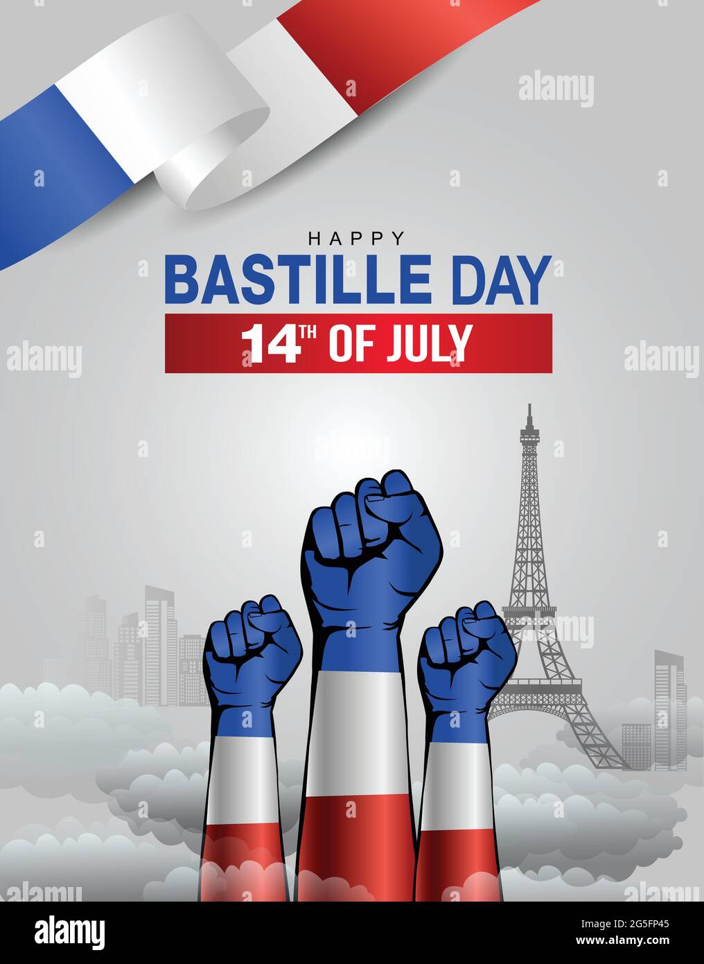 joyeux anniversaire de la bastille. motif vectoriel Illustration de Vecteur