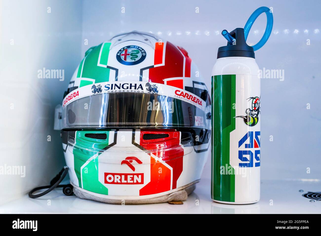 Spielberg, Autriche. 26 juin 2021. Casque de # 99 Antonio Giovinazzi (ITA,  Alfa Romeo Racing ORLEN), Grand Prix F1 de Styrie au Red Bull Ring le 26  juin 2021 à Spielberg, Autriche. (