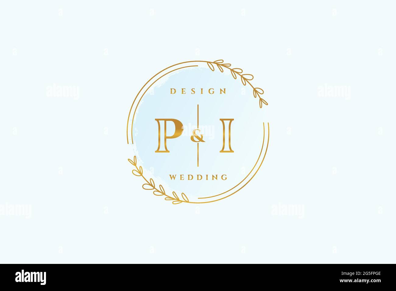Pi beauté monogramme et élégant logo design écriture logo de la signature initiale, mariage, mode, floral et botanique avec modèle créatif. Illustration de Vecteur