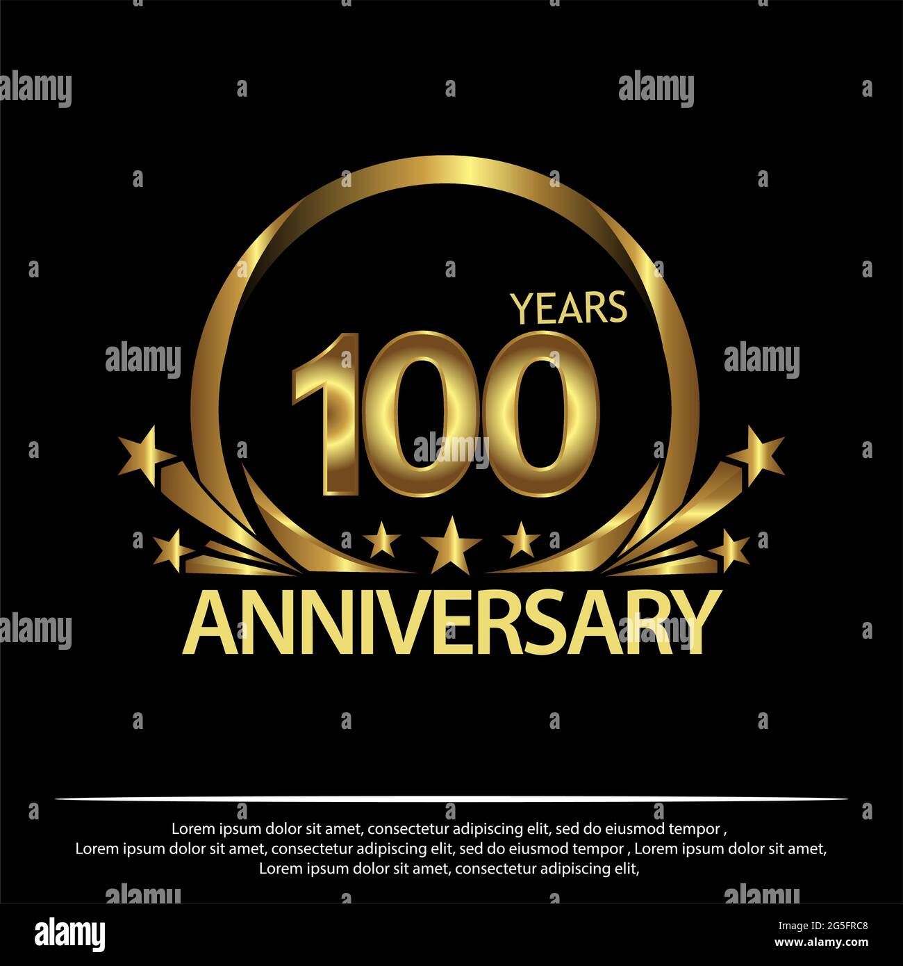 Un Anniversaire De Cent Ans D Or Anniversaire Modele Design Pour Le Web Jeu Poster Creatif Livret Depliant Prospectus Magazine Carte D Invitation Image Vectorielle Stock Alamy