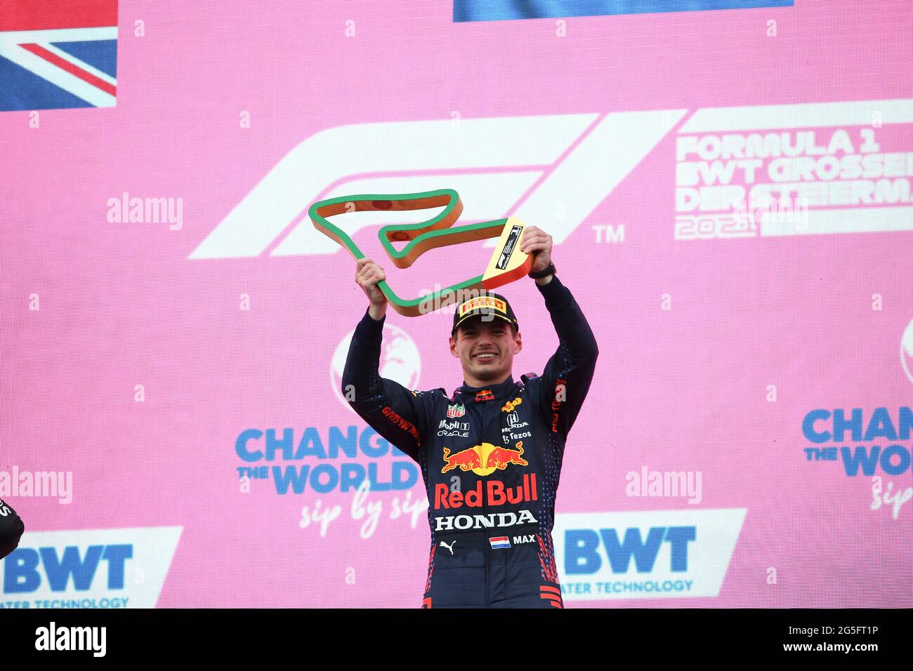 Spielberg, Autriche. 27 juin 2021. VERSTAPPEN Max (Ned), Red Bull Racing Honda RB16B, portrait, podium pendant la Formule 1 Grosser Preis Der Steiermark 2021, Grand Prix de Styrie 2021, 8e manche du Championnat du monde de Formule 1 FIA 2021 du 25 au 27 juin 2021 sur le Red Bull Ring, à Spielberg, Autriche - photo Joao Filipe/DPPI crédit: DPPI Media/Alay Live News Banque D'Images