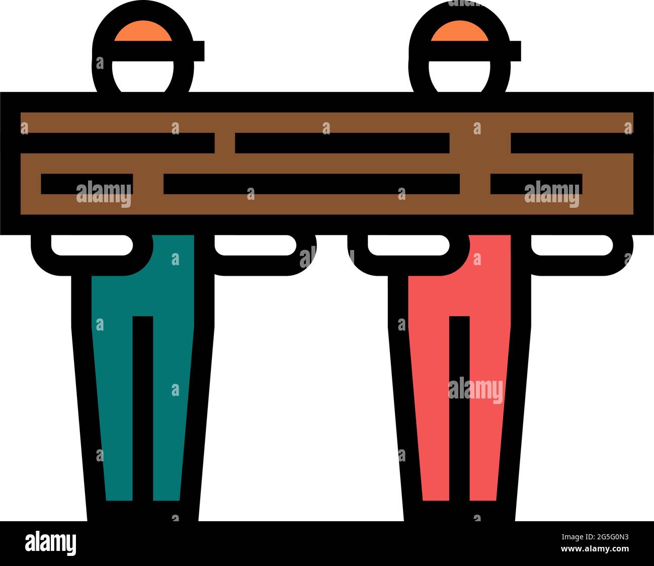 illustration vectorielle d'icône représentant un travailleur transportant du bois en bois Illustration de Vecteur