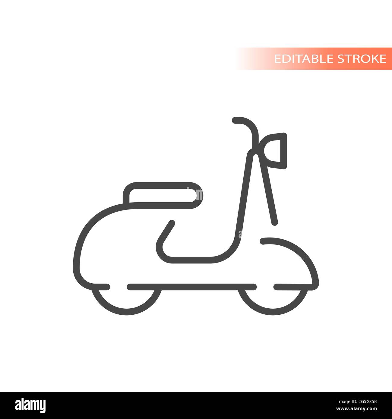 Icône vecteur de ligne de scooter de moteur. Contour, contour modifiable. Illustration de Vecteur