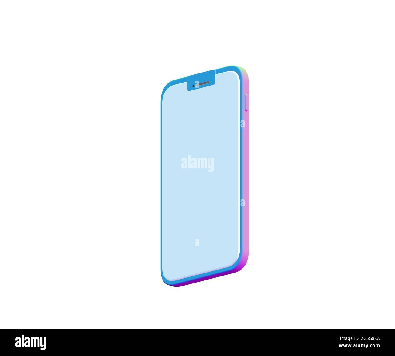 smartphone 3d restitué isolé sur fond blanc Banque D'Images