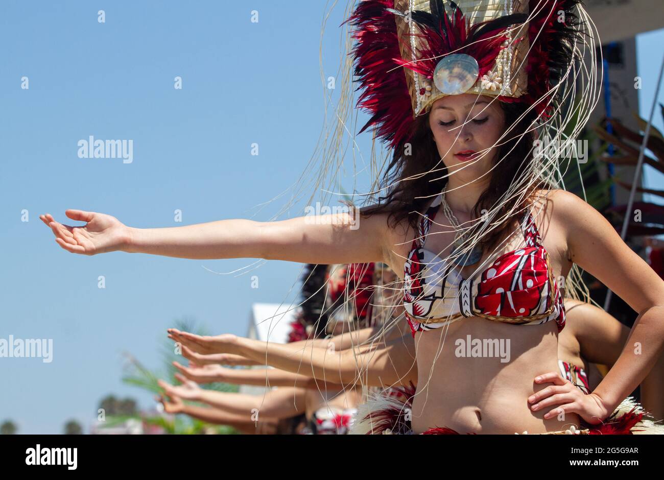 Danseurs Hula Hawaïen Banque D'Images