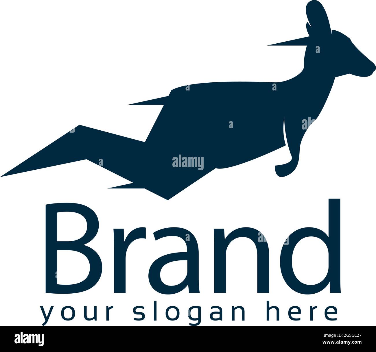 Logo Kangaroo Quick, design plat. Illustration vectorielle sur fond blanc Illustration de Vecteur