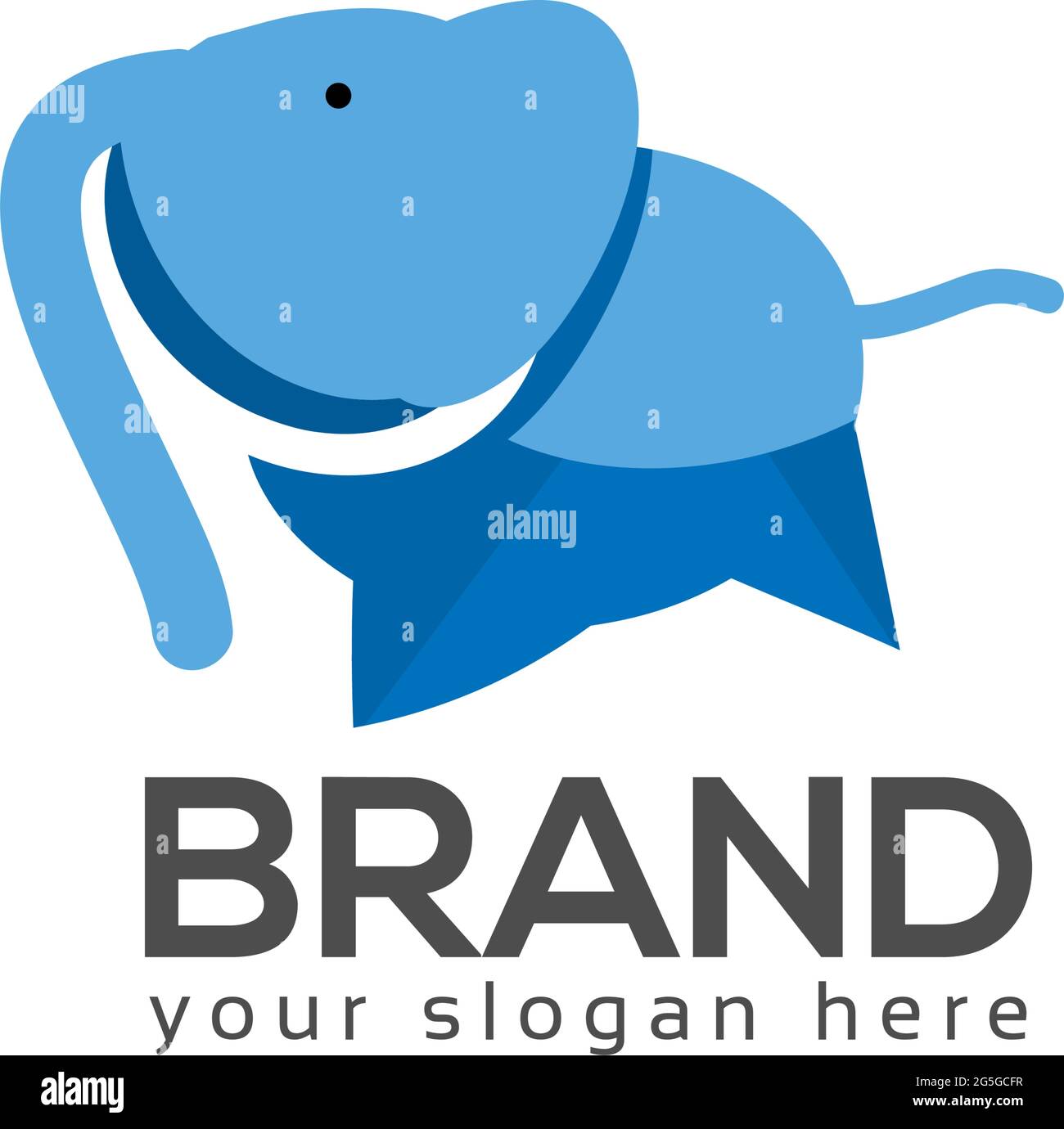 Modèle de logo éléphant, icône éléphant mignon Illustration de Vecteur