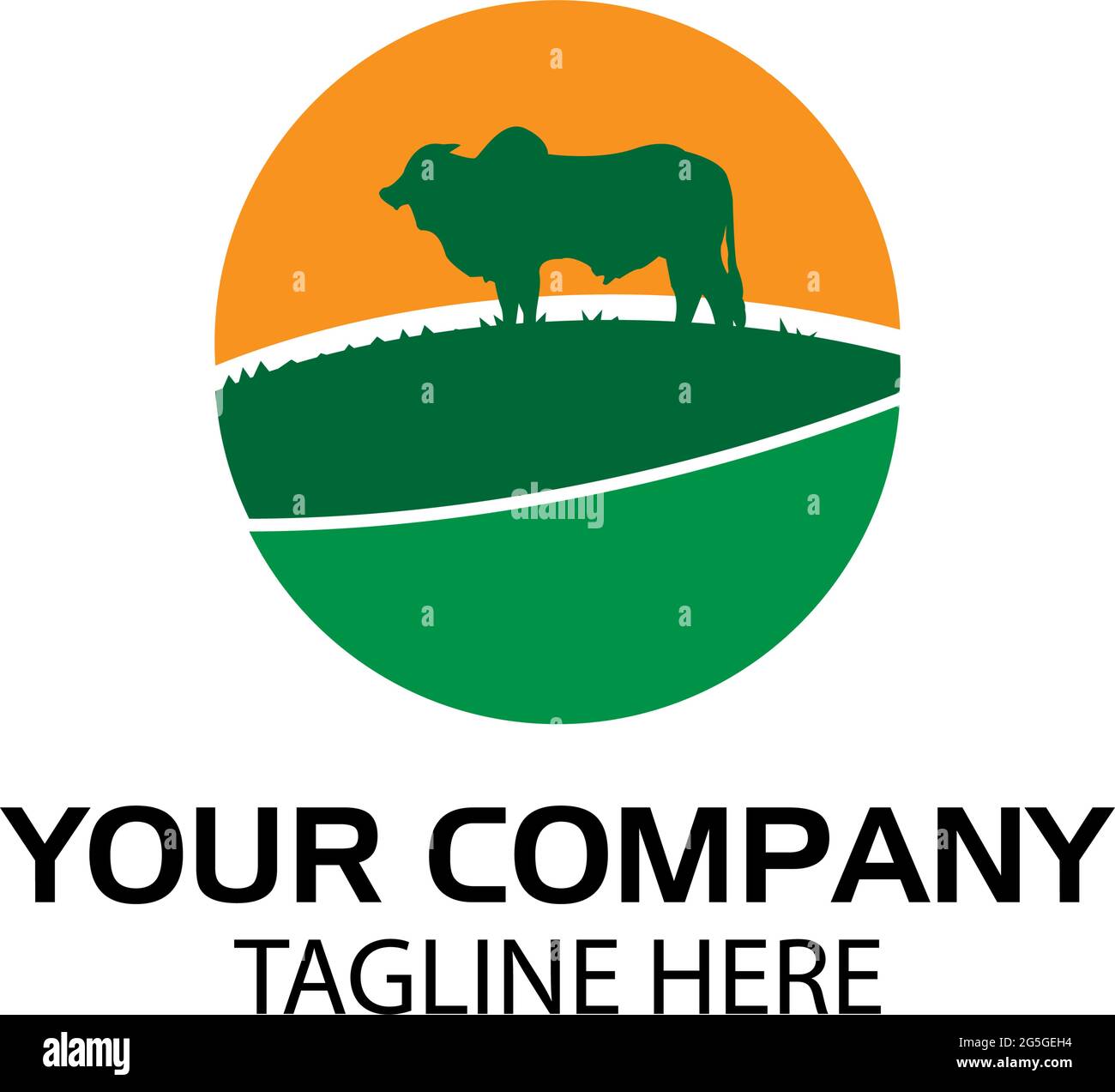 Modèle de logo de vache, conception plate. Logo animal Illustration de Vecteur