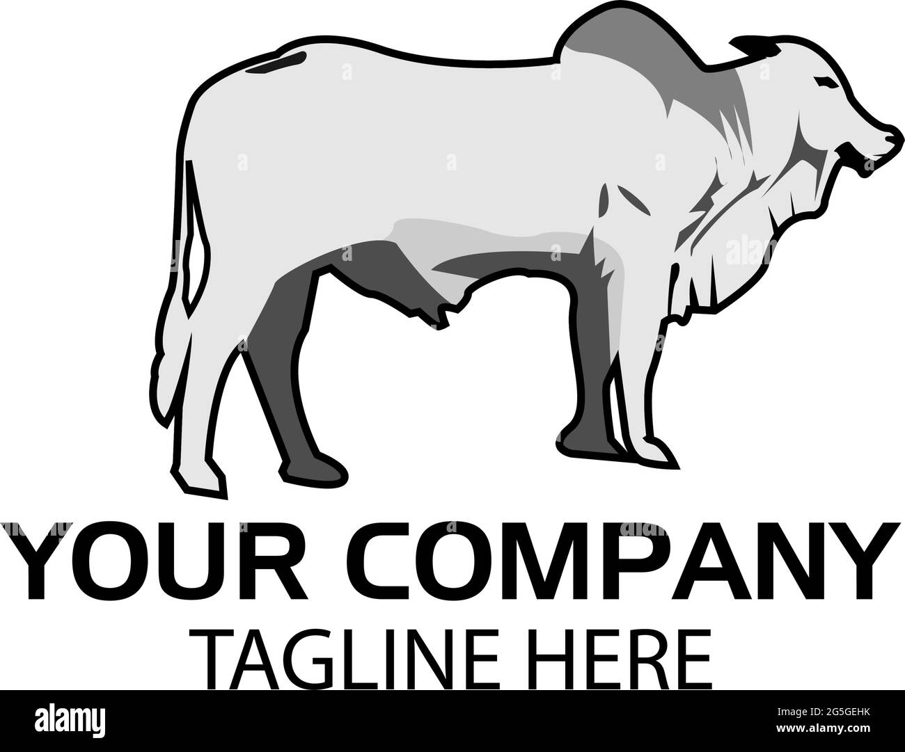 Modèle de logo de vache, conception plate. Logo animal Illustration de Vecteur