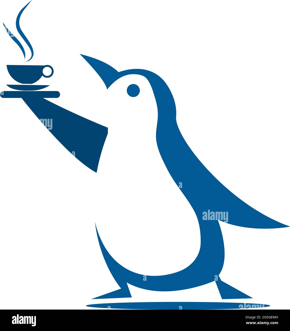 Les pingouins apportent le café. Illustration vectorielle - vecteur Illustration de Vecteur