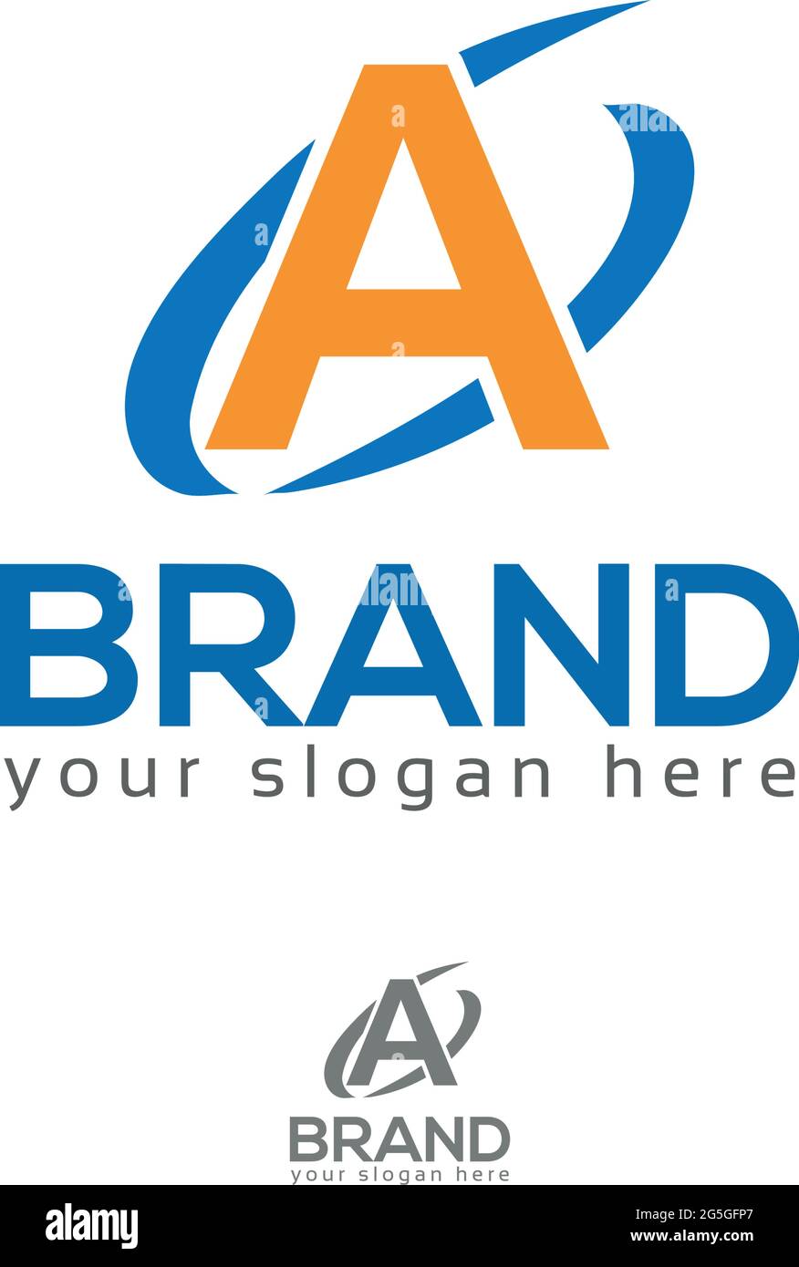 Logo de la lettre A, logo Swoosh. F initiale Illustration de Vecteur