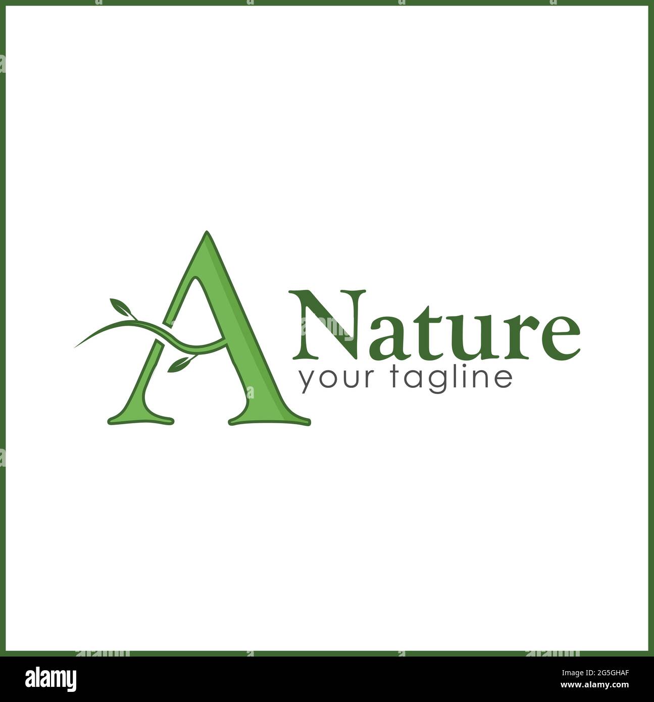 Un modèle de logo de stock vert., conception plate. Lettre A. Illustration de Vecteur