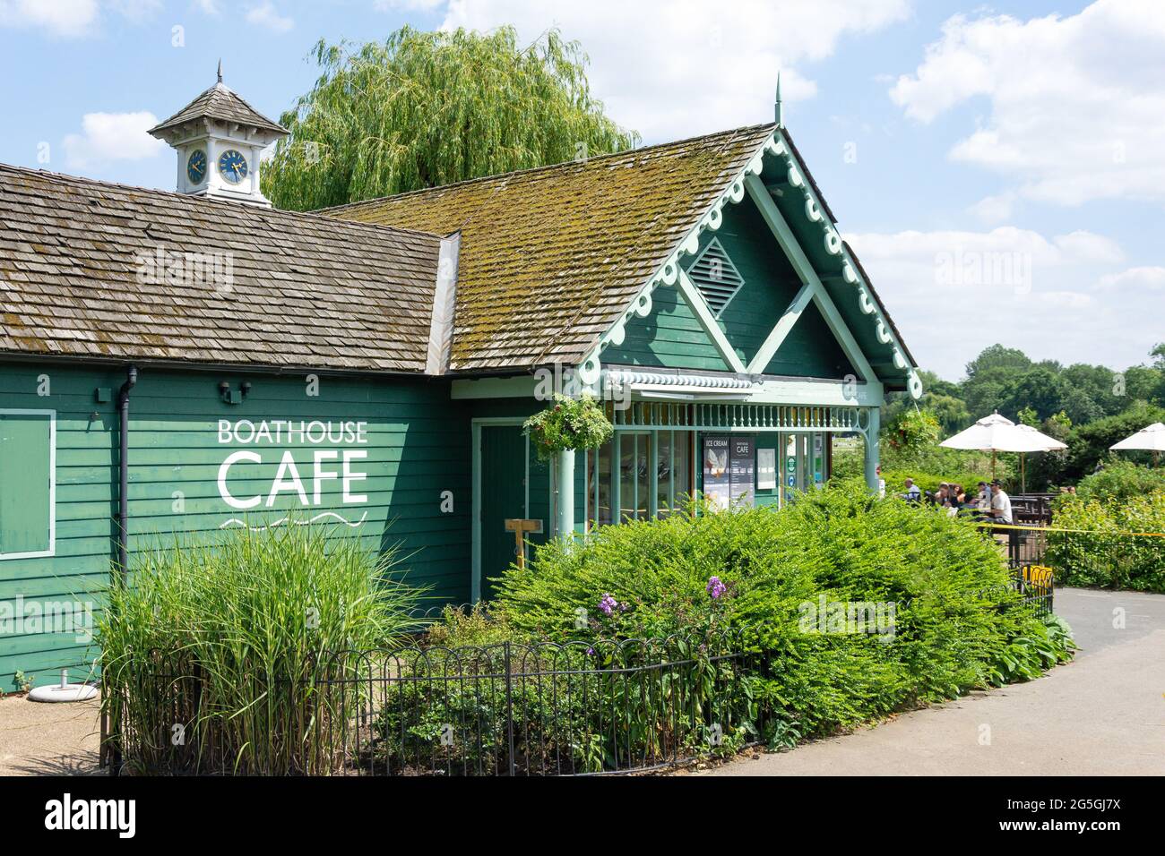 Boathouse Cafe, Regent's Park, Cité de Westminster, Grand Londres, Angleterre, Royaume-Uni Banque D'Images