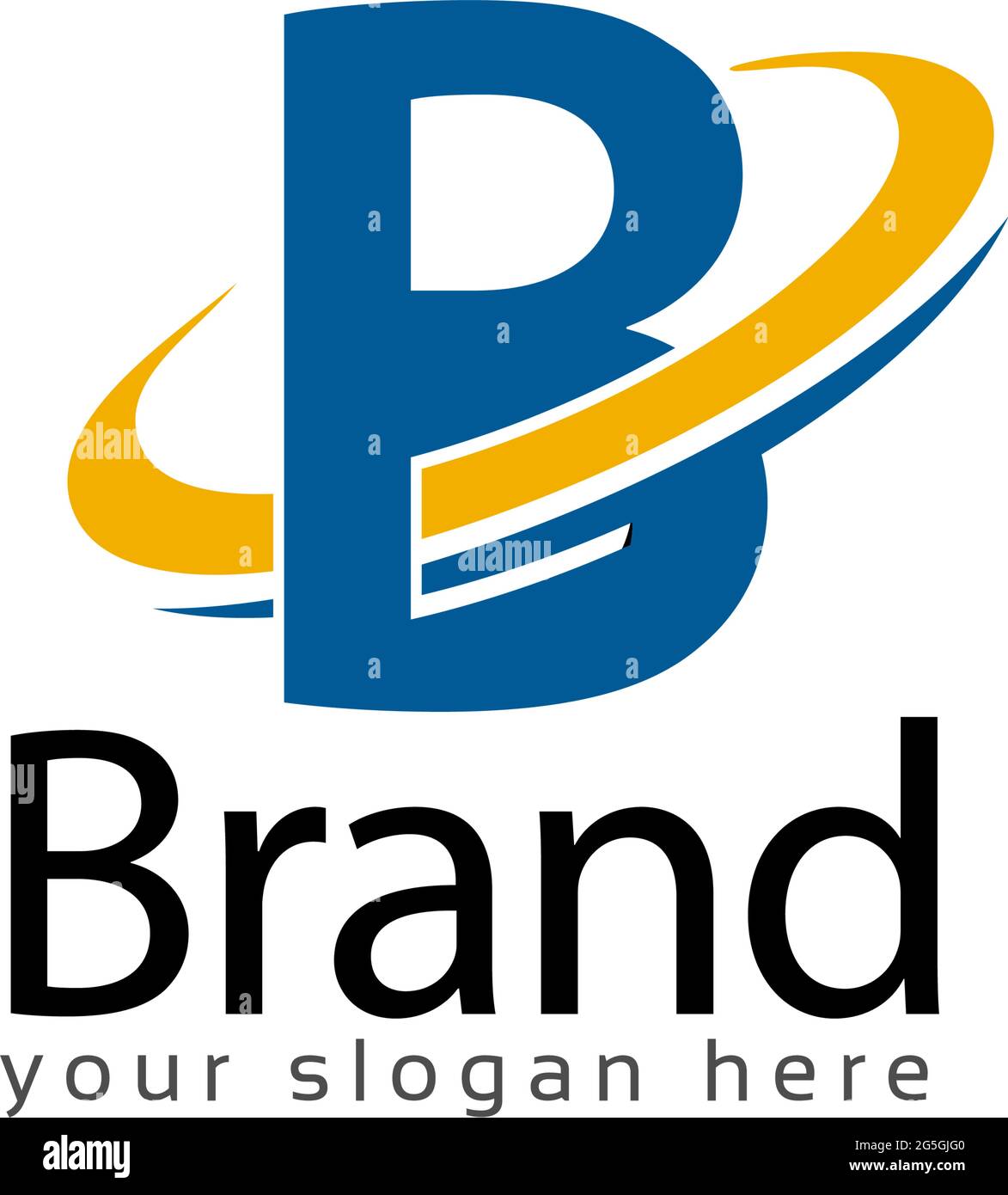 Logo lettre B, logo Swoosh. B initiale. Illustration de Vecteur