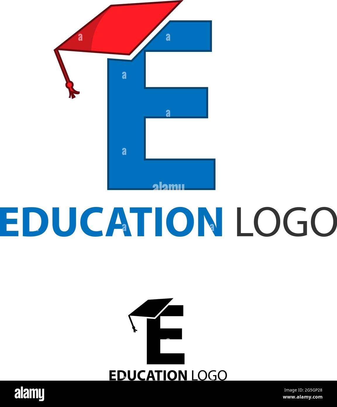 Logo de remise des diplômes, lettre E, logo Education Illustration de Vecteur