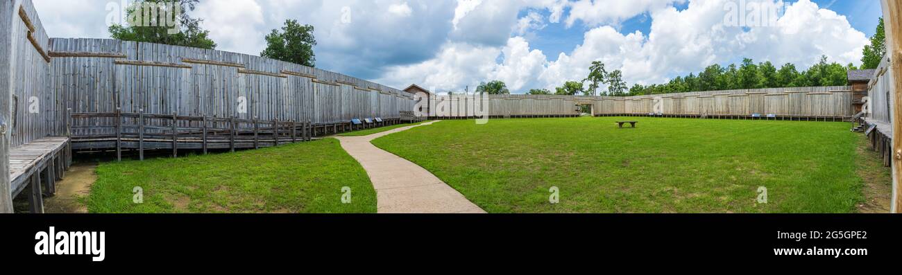 Panorama à l'intérieur du site historique national de fort King - Ocala, Floride, États-Unis Banque D'Images