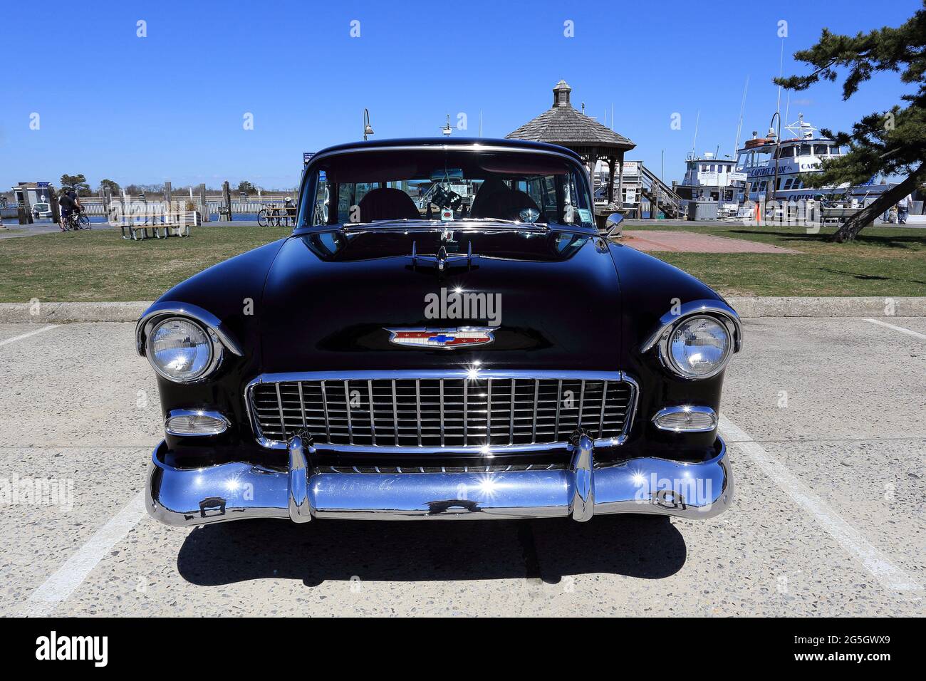 Voiture de station Bel Air Nomad 1955 de Chevrolet long Island New York Banque D'Images