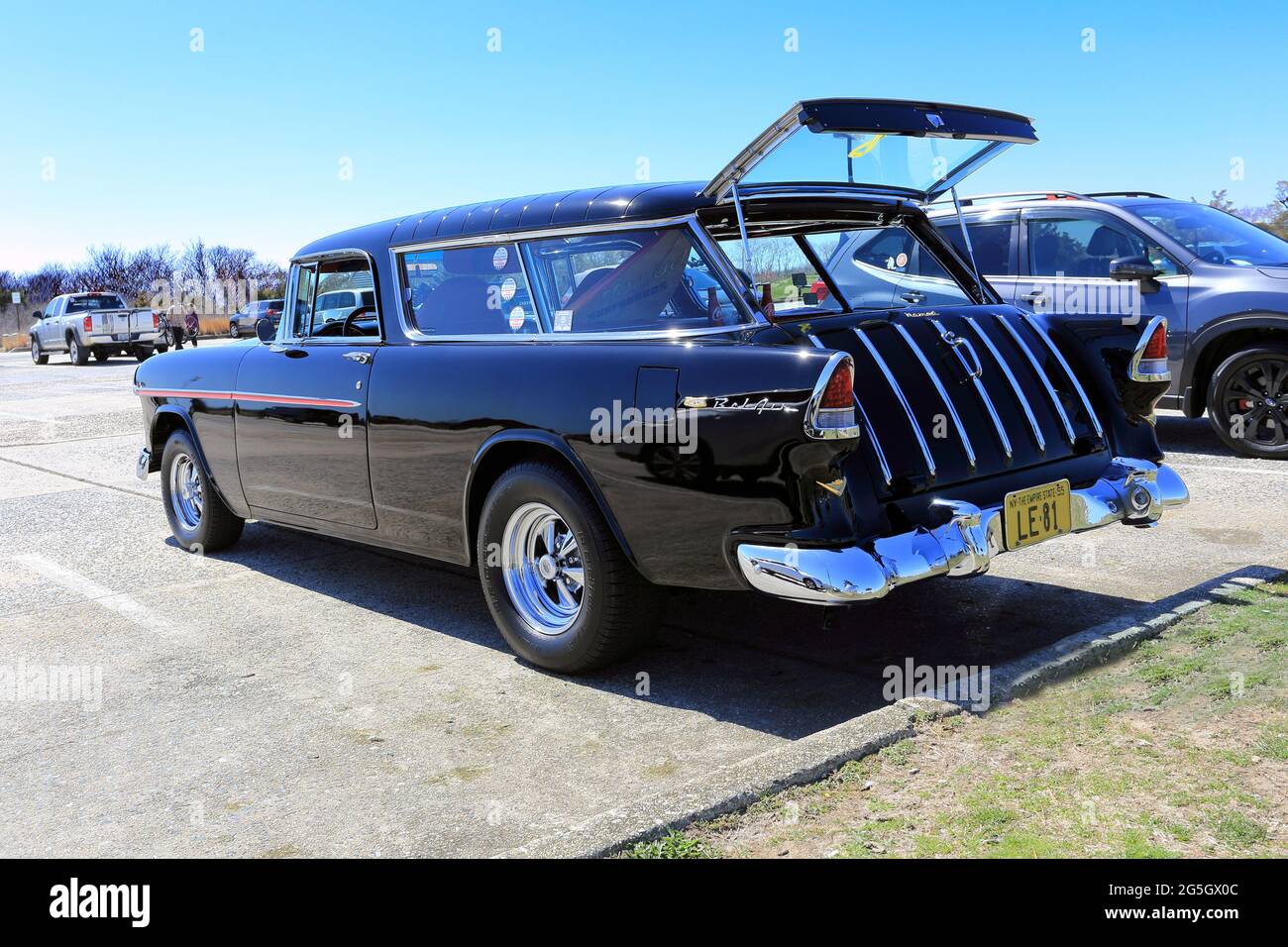 Voiture de station Bel Air Nomad 1955 de Chevrolet long Island New York Banque D'Images