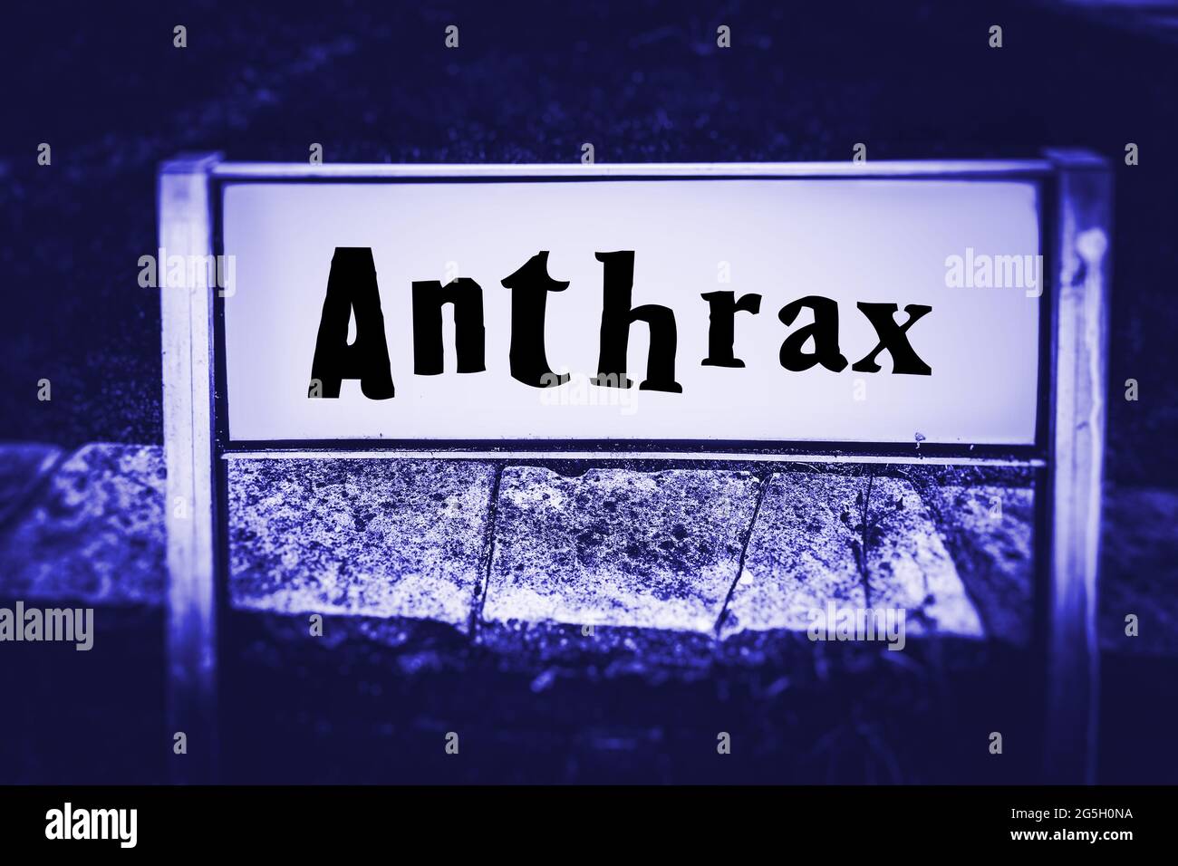 Anthrax, Bacillus anthracis, signalisation routière Banque D'Images