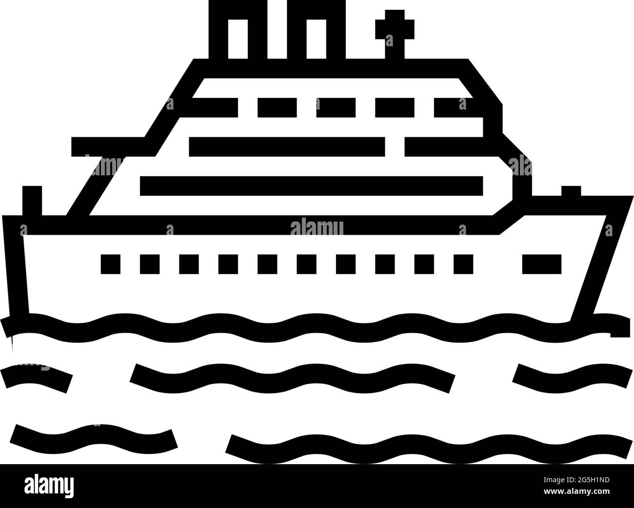 illustration vectorielle de l'icône représentant une ligne de vacances d'été de croisière Illustration de Vecteur