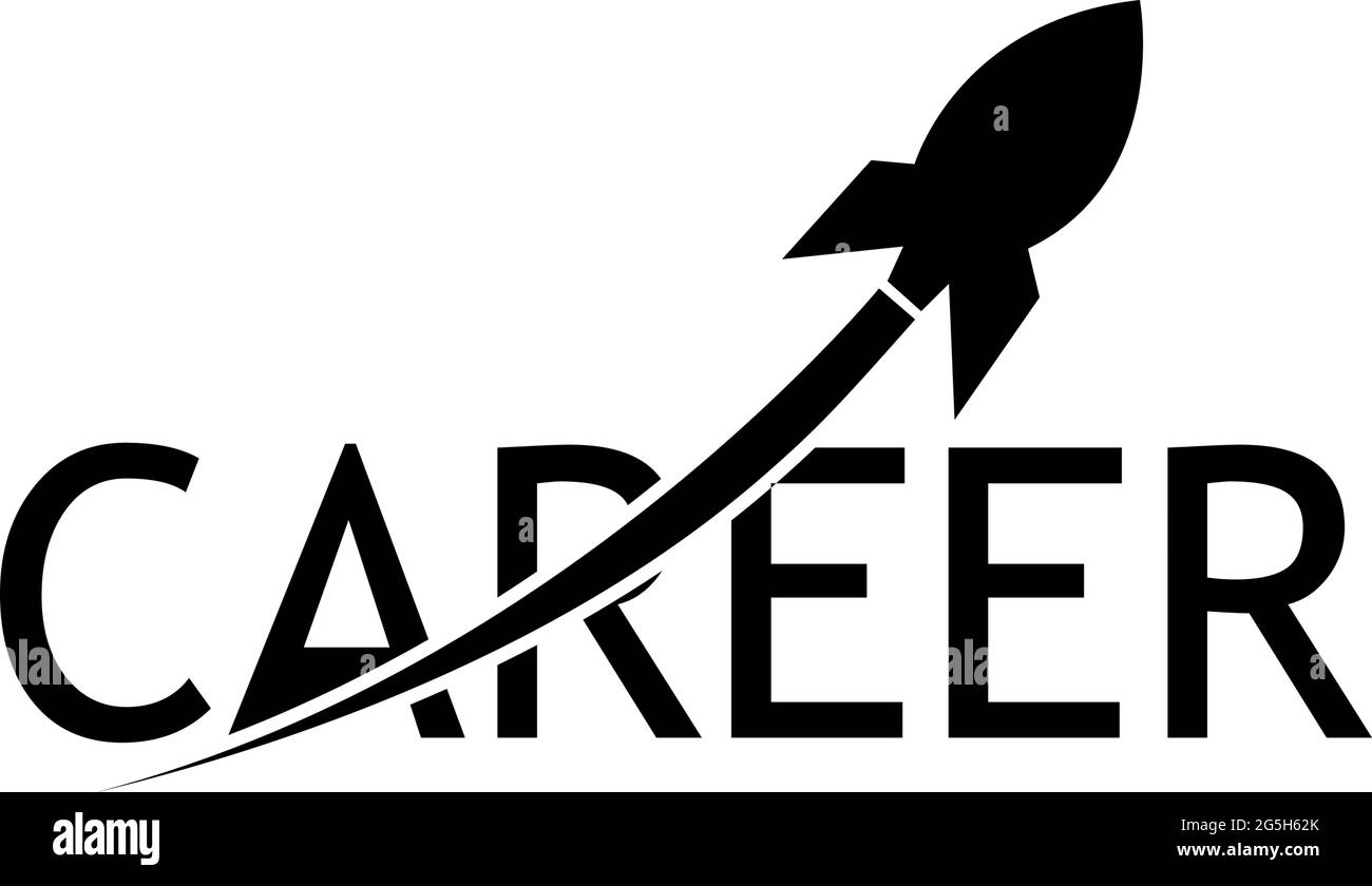 Icône carrière et vaisseau spatial. Illustration vectorielle plate sur fond blanc Illustration de Vecteur