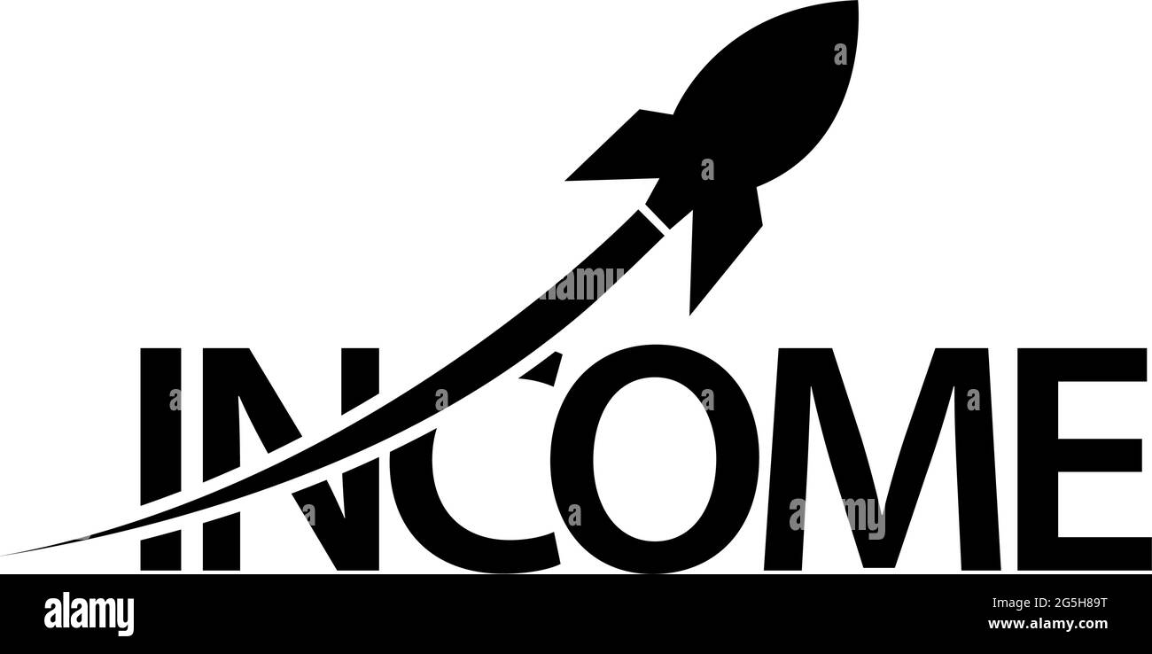 Icône de revenu et d'engin spatial. Illustration vectorielle plate sur fond blanc Illustration de Vecteur