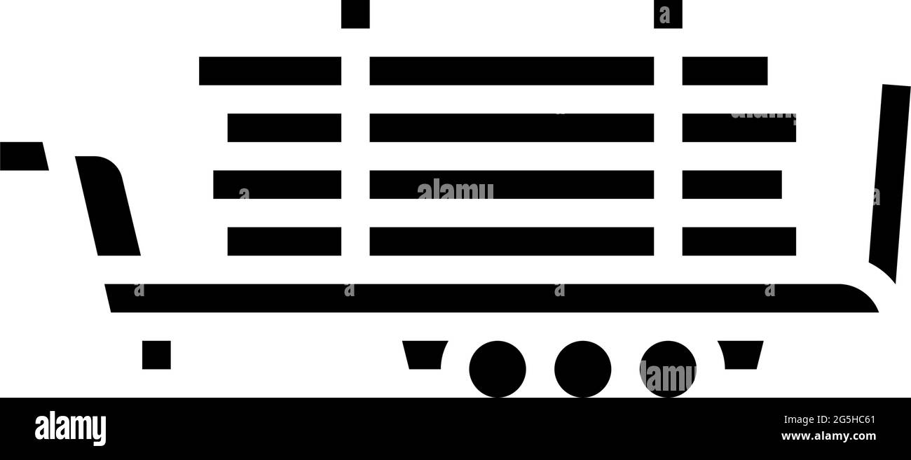 remorque avec illustration vectorielle d'icône de glyphe en bois Illustration de Vecteur