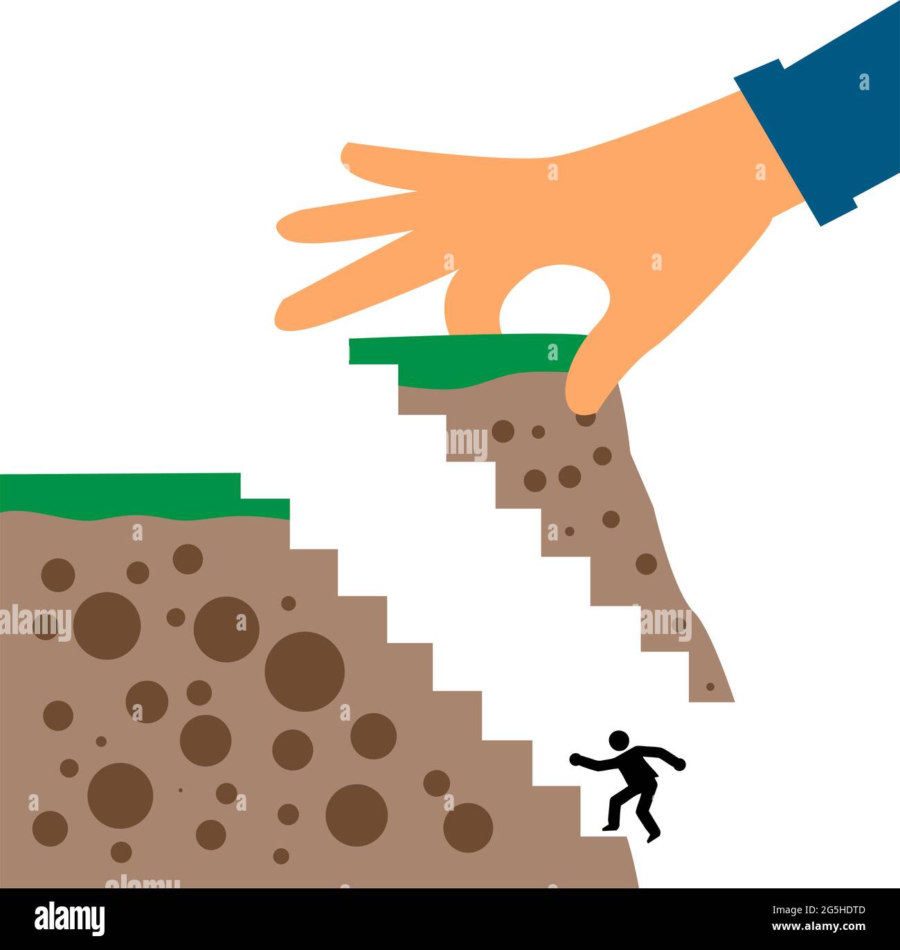 Illustration de la fabrication d'escaliers sur la falaise. Illustration vectorielle Illustration de Vecteur
