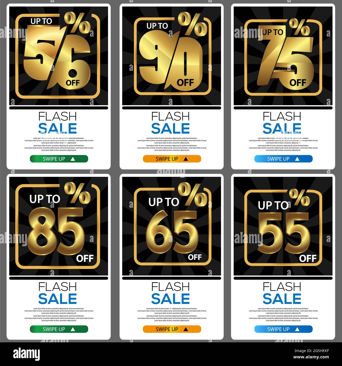 Bannières de vente Flash pour mobile. Modèle de bannière de vente Illustration de Vecteur