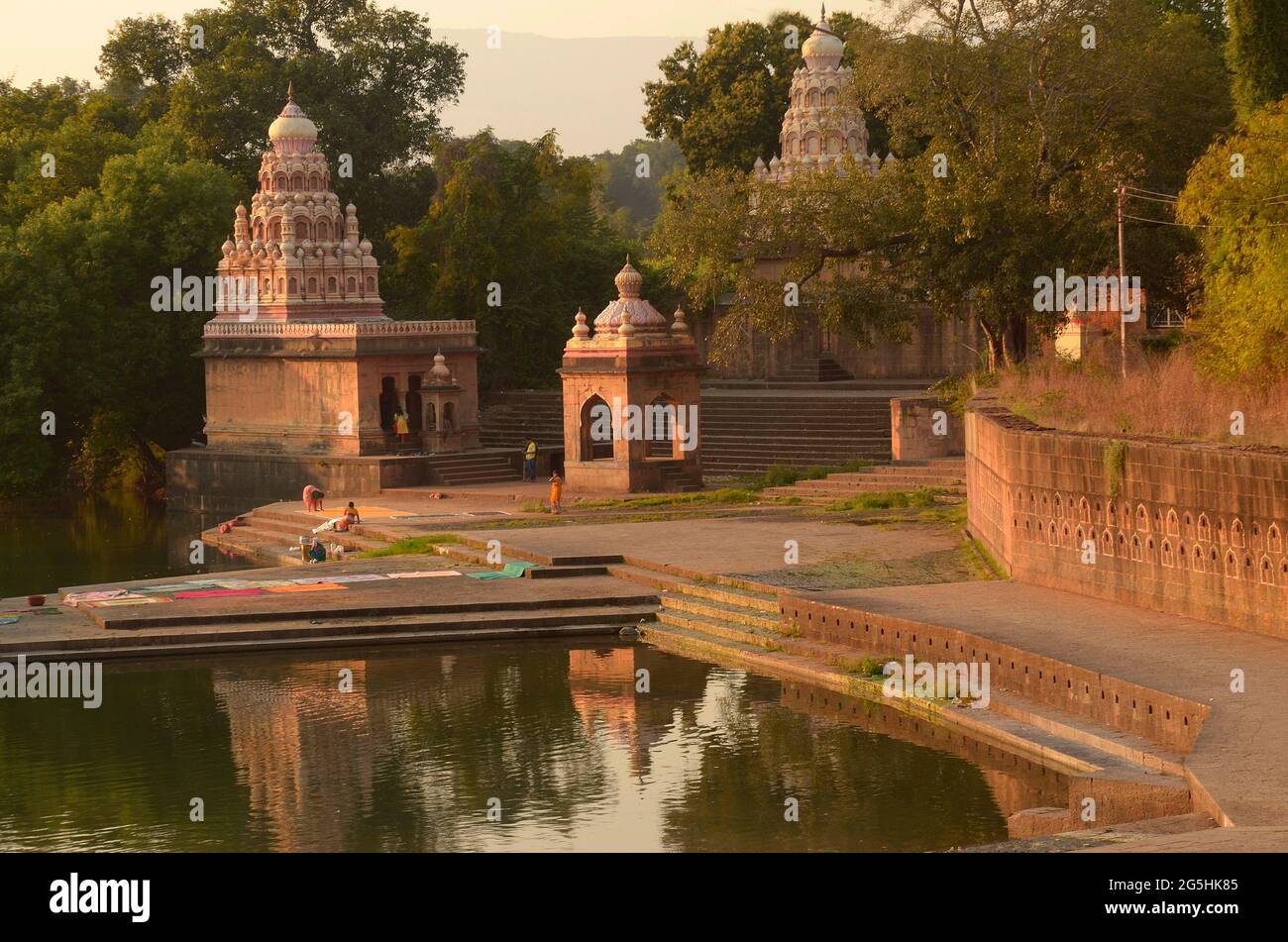 27 janv. 2018, Wai, Maharashtra, Inde, Temple sur Krishna Ghat, Menavali, Wai, Maharashtra, Inde. Banque D'Images