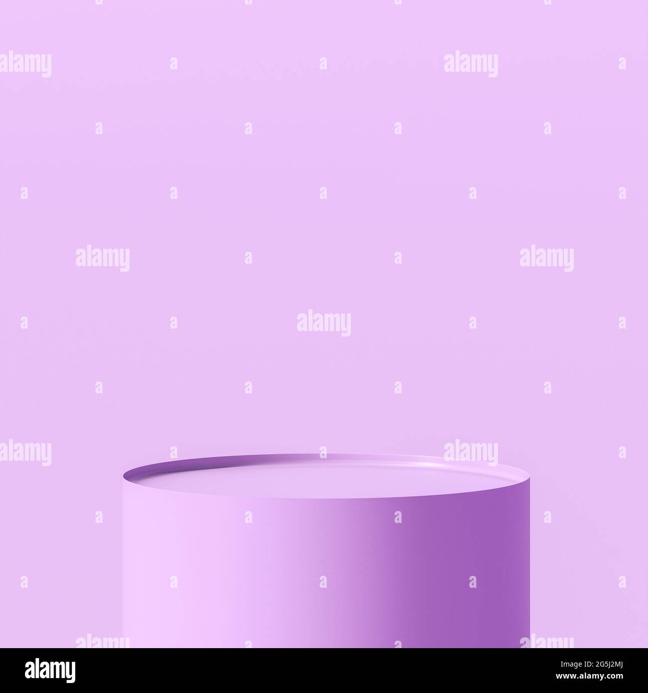 podium cylindrique lilas. rendu 3d Banque D'Images