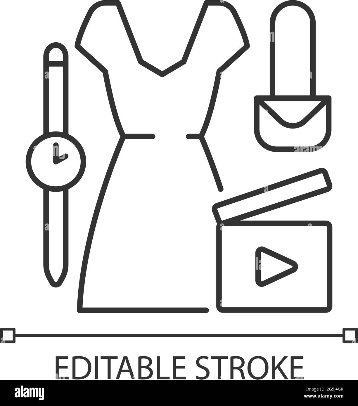Icône linéaire de la vidéo de mode Illustration de Vecteur