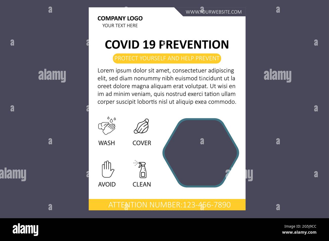 Modèle de brochure d'informations sur la sécurité des virus Corona Illustration de Vecteur