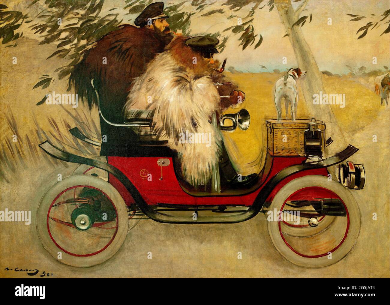 Ramon Casas - Ramón Casas et Pere Romeu en automobile - 1901 Banque D'Images