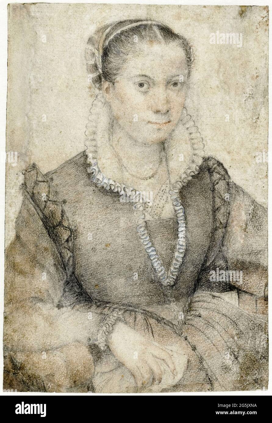 Sofonisba Anguissola, Portrait d'une femme, dessin de portrait, 1540-1626 Banque D'Images