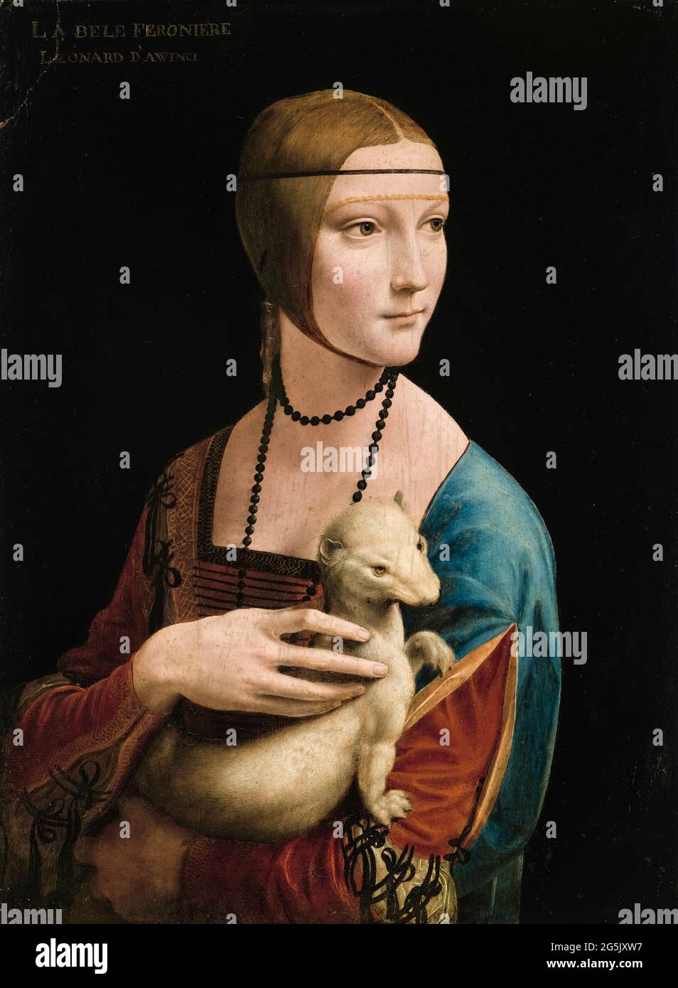 Léonard de Vinci, portrait, Lady with an Ermine, vers 1490 Banque D'Images