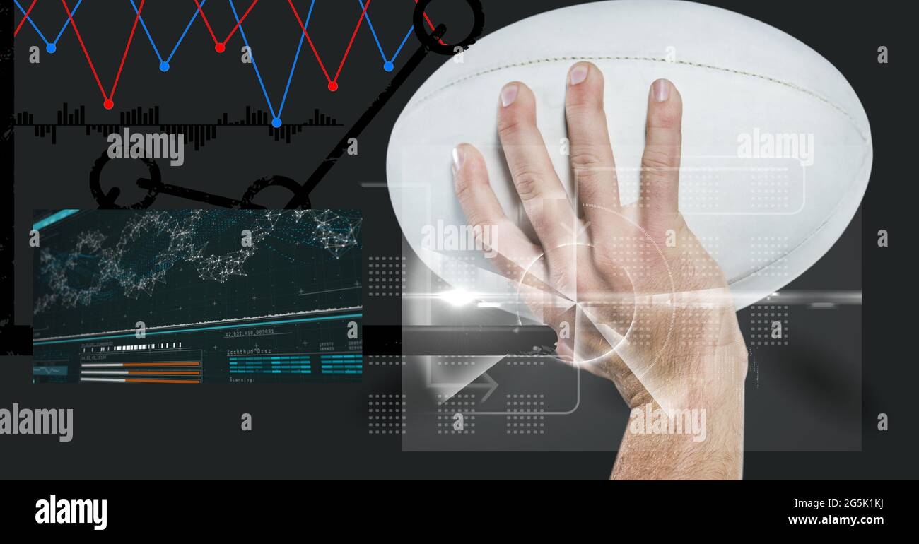 Composition du traitement des données sur le ballon de football américain Banque D'Images