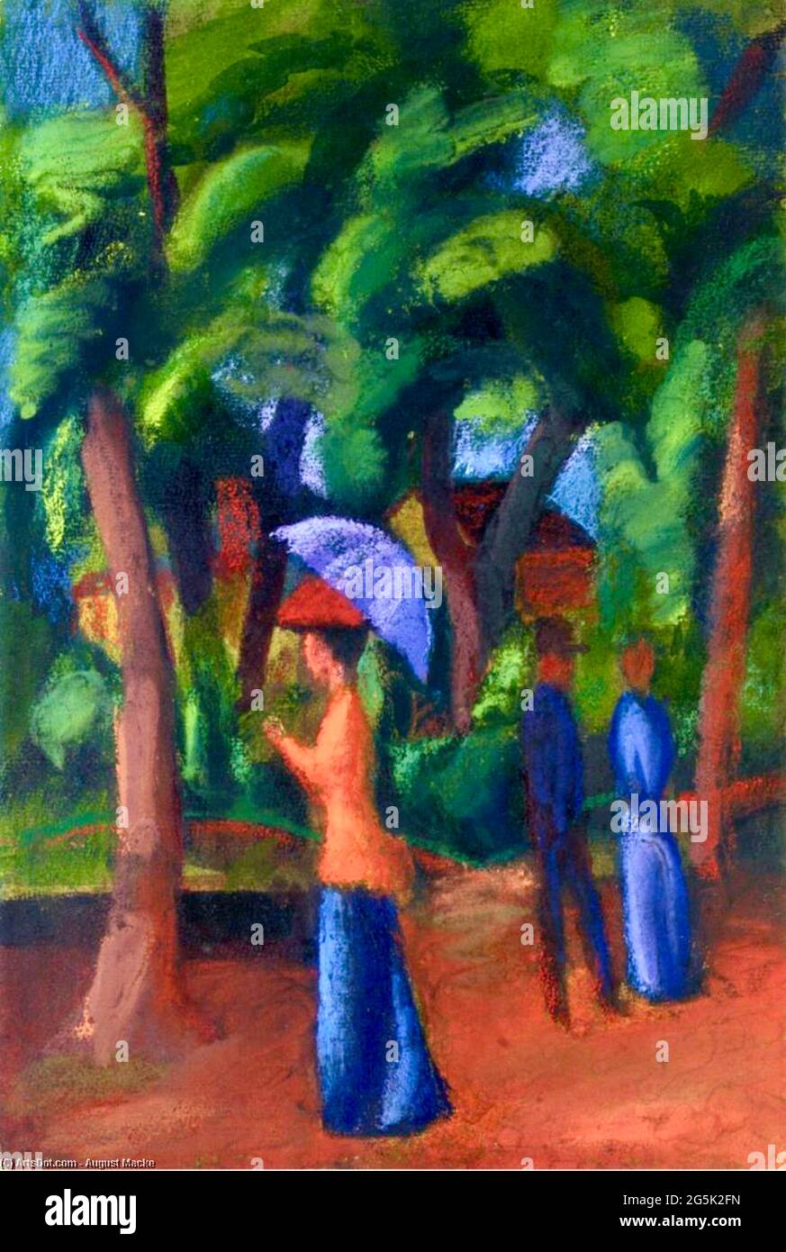 August Macke, œuvre d'art intitulée Walking in the Park Banque D'Images