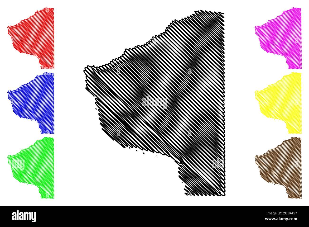 Illustration vectorielle de la carte du comté de Grant, État du Wisconsin (comté des États-Unis, États-Unis d'Amérique, États-Unis), croquis de griffonnage carte de Grant Illustration de Vecteur