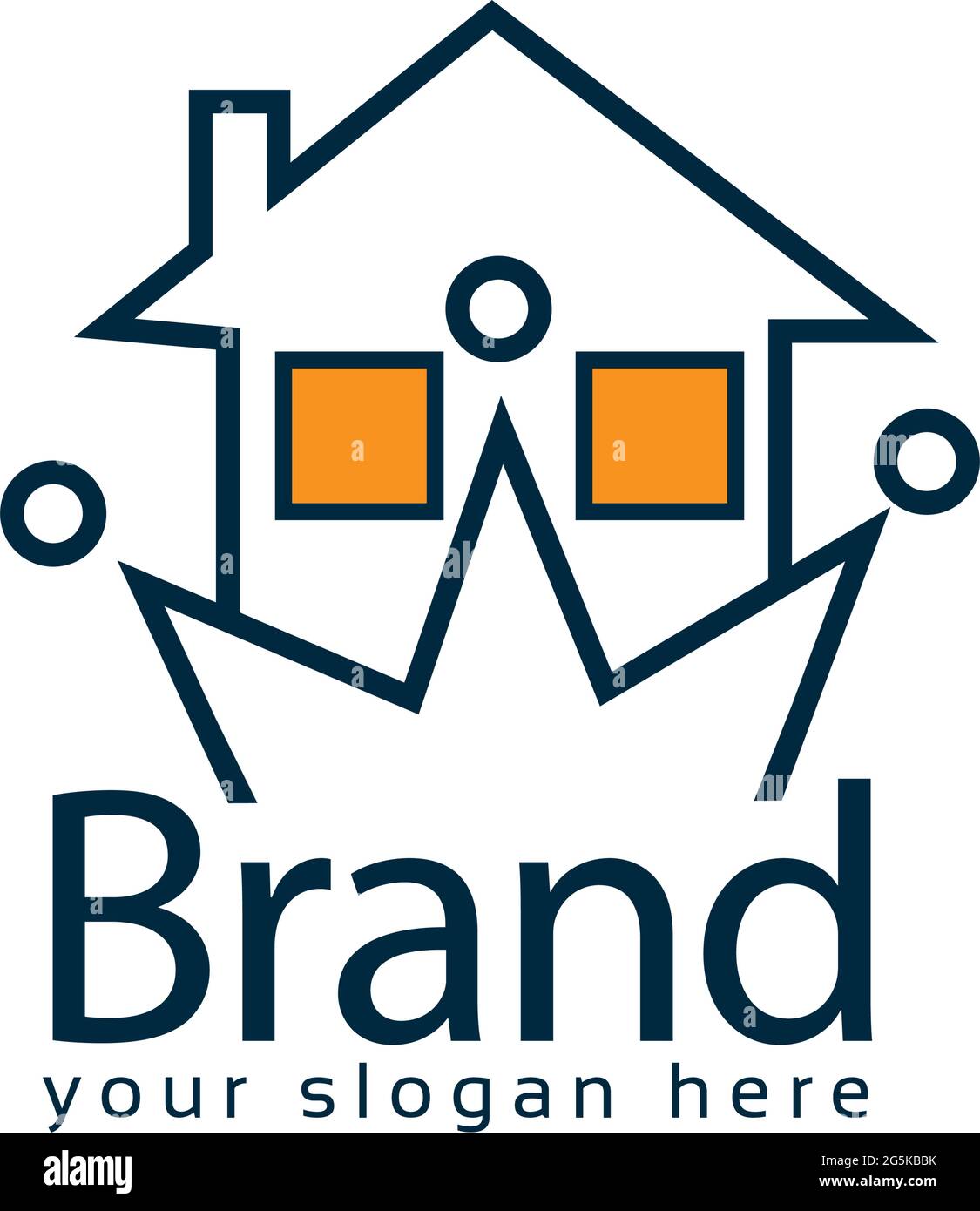 Logo « House King », design plat. Illustration vectorielle sur fond blanc Illustration de Vecteur