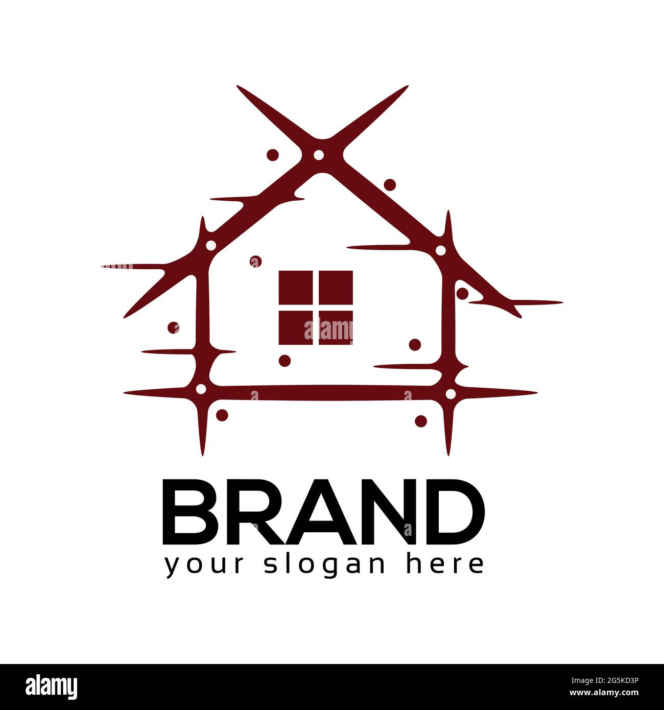 Vecteur du logo de la maison. Logo abstrait de la maison - maison colorée. Illustration vectorielle du logo Illustration de Vecteur