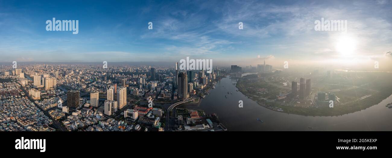 Panorama de la ville de Ho Chi Minh le matin Banque D'Images