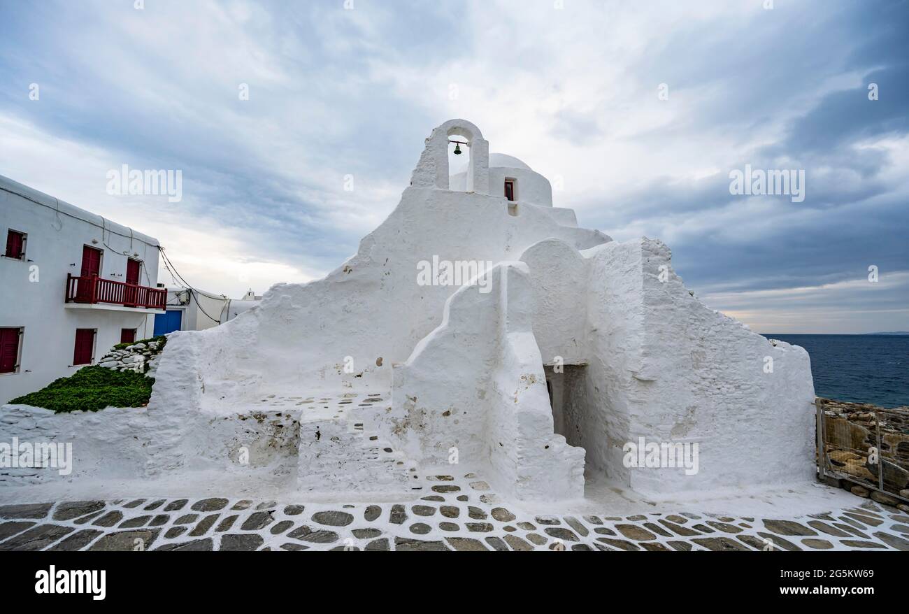Église Panagia-Paraportiani, Mykonos, Mykonos, Cyclades, Mer Egéé, Grèce, Europe Banque D'Images